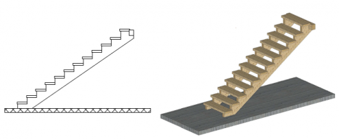 Treppe aufgesattelt